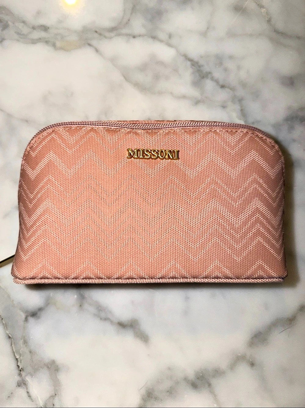 Missoni for Delta Chevron Cosmetic Pouch Pink Geometric